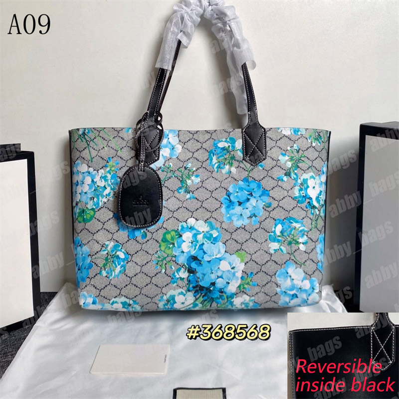 

Women Shopper Tote Reversible Handbags Luxurys Designer Totes Blue Red Flower Printed Woman G Shoulder Bags Casual Shopping Handbag Purse, G2