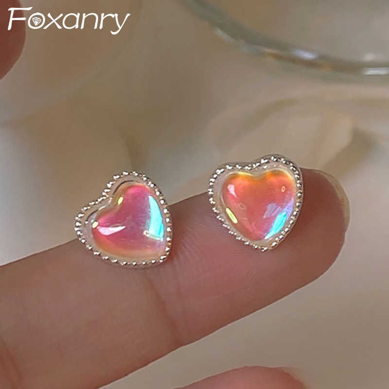 

Charm ANRY Prevent Allergy d Earrings for Women Couples New Fashion Sparkling Zircons LOVE Heart Geometric Party Jewelry Gifts L230315