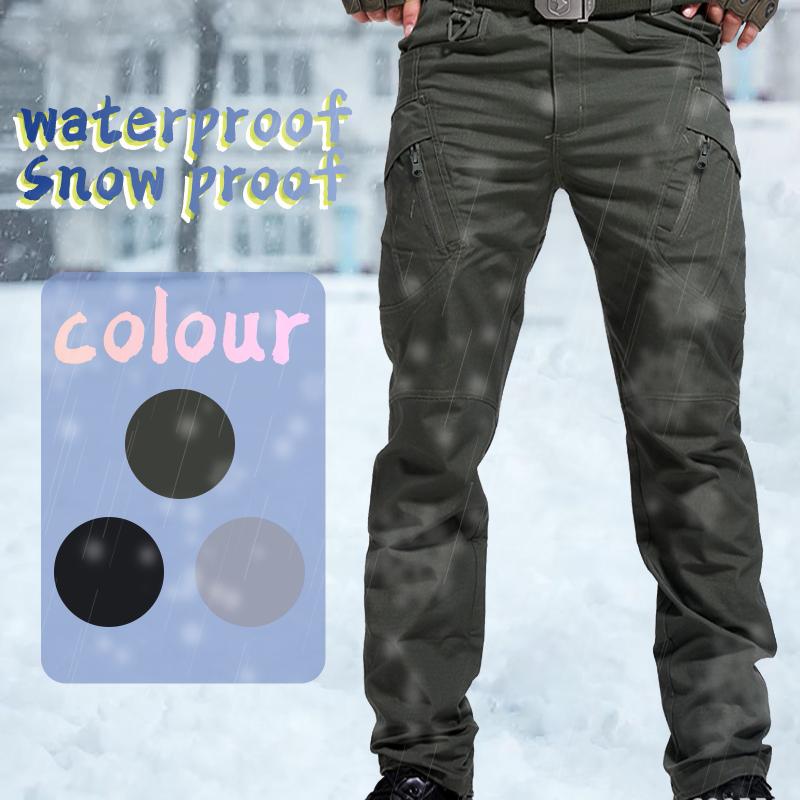 

Skiing Pants Autumn Winter Waterproof Windproof Hiking Outdoor Mounting Plush For Sports Trousers, Black