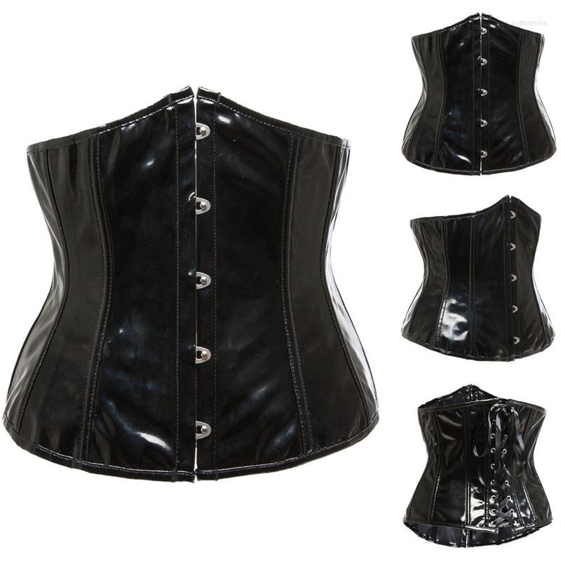 

Bustiers & Corsets PU Leather Steampunk Corset Waist Trainer Polyester WOMEN, Black