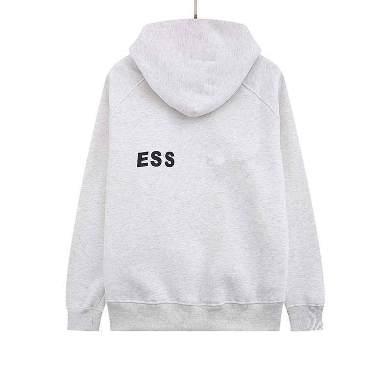

229m 2023 Hoodie Sweatshirt High Street Brand Essent Three-dimensional Silicone Logo Men' and Women' Fashion Street Wear Loose Leisure Plus Velvet, Light gray silicone letter