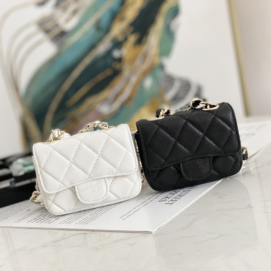 

TOP quality 1:1 Mini Flap Bag 10cm lady purse luxury crossbody bag With box C162