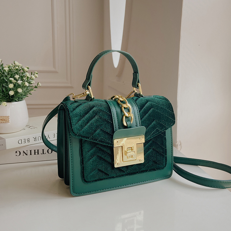

Evening Bags Luxury Brand Designer Velet Handbag Purse Women Crossbody Bags Trendy Winter Ladies Messenger Bags Tote High Quality 230316, Green