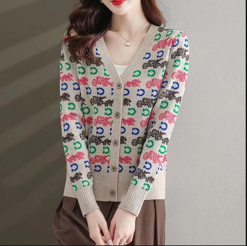 

New Women' Sweaters Spring Autumn Loose Casual Woman designer Sweater dresses Oversized Coat, 06