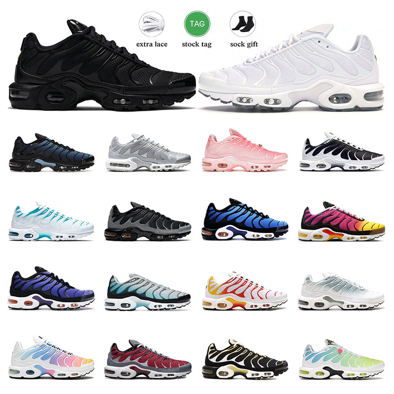 

Size 36-46 TN men shoes tns plus running sneakers Triple Black White Hyper Blue Unity Atlanta Dark Smoke Grey Metallic Silver mens women outdoor sports trainers, 40