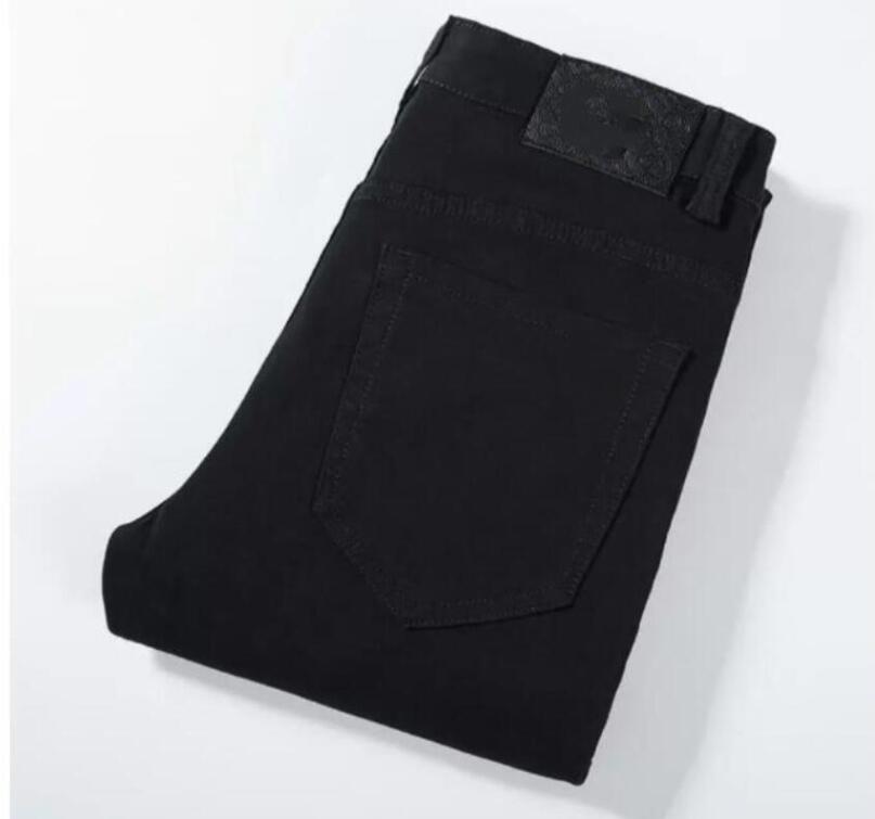 

Men's Pants Jeans Trousers Cotton Straight Elastic Business Pants Classic Style Jeans Denim Male Pant, 01