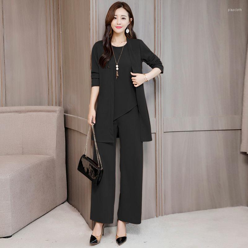 

Women's Two Piece Pants 2023 Women's Fashion Suits Vest And Trousers Three-Piece Dress Office Lady Party, Black