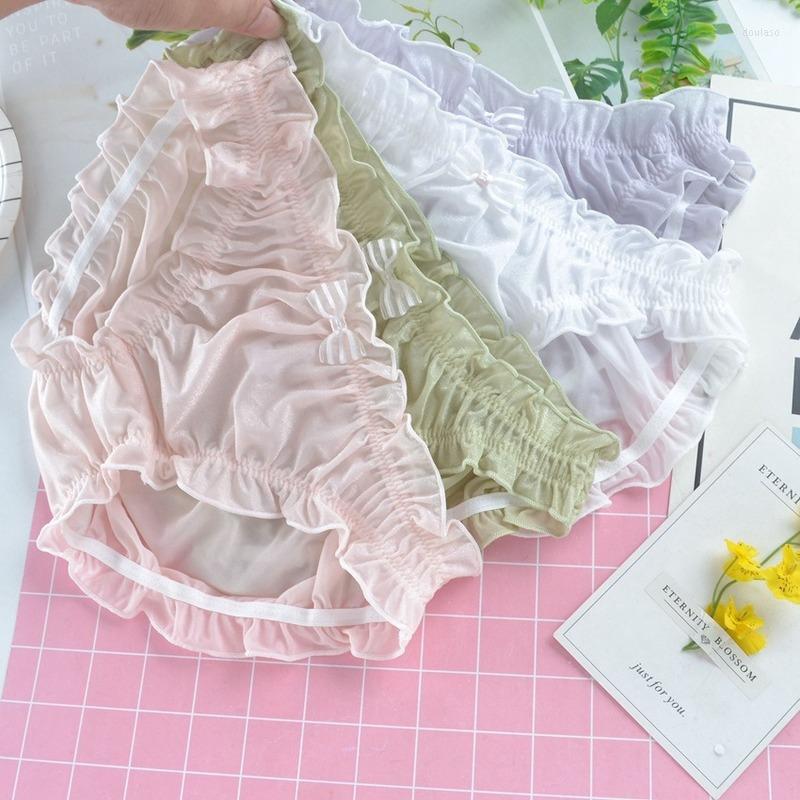 

Women's Panties Intimate Sexy Woman Lingerie Plus Size Transparent Briefs Ruffles Cute Underwear Women's Underpanties, Purple