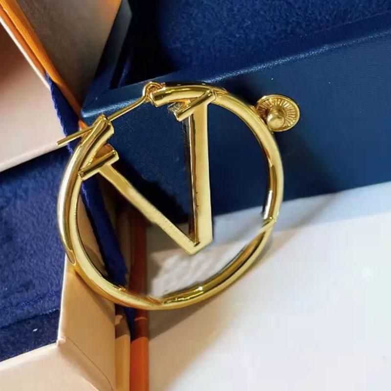 

big hoop earrings 4cm gold designers for lady women orrous girls ear studs set Designer Jewelry earring Valentine's Day Gift engagement for Bride with box