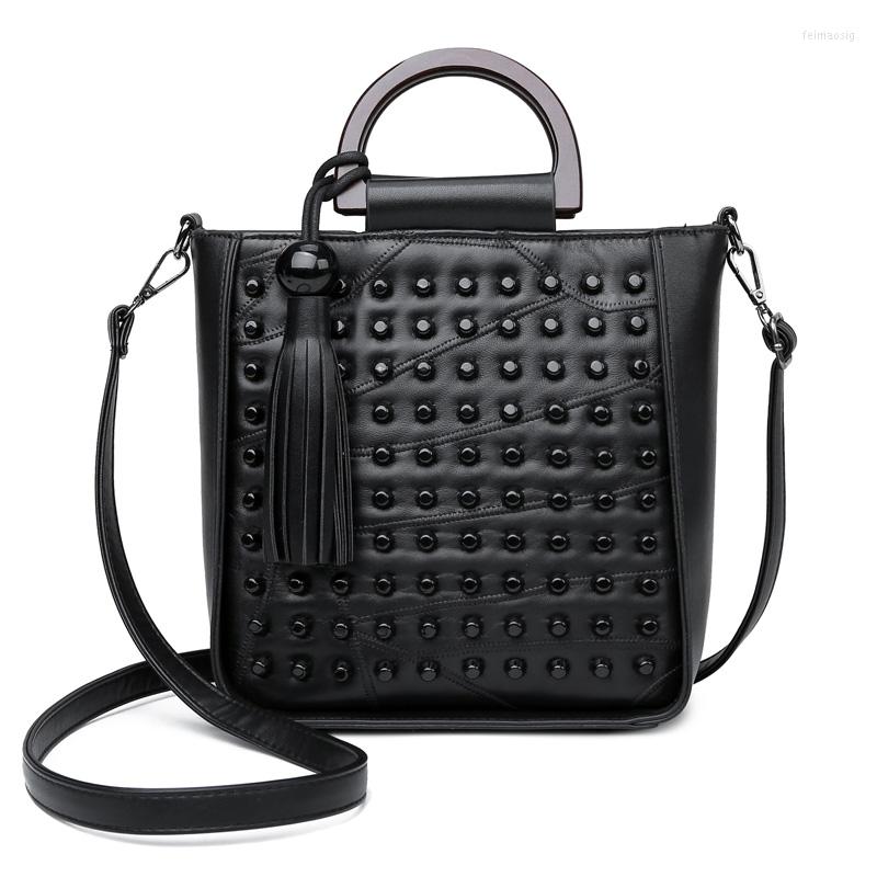 

Evening Bags Sheepskin Shoulder Bag Women's Briefcase Fashion Casual Leather Messenger Summer Handbag High Quality Rivet Punk Square, 03