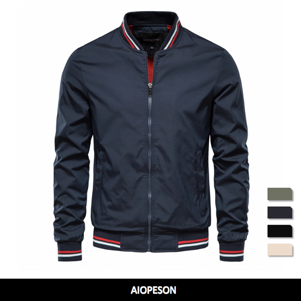 

Men's Jackets AIOPESON Solid Color Bomber Jacket Men Casual Slim Fit Baseball Mens Jackets Autumn Fashion High Quality Jackets for Men 230316, Army green