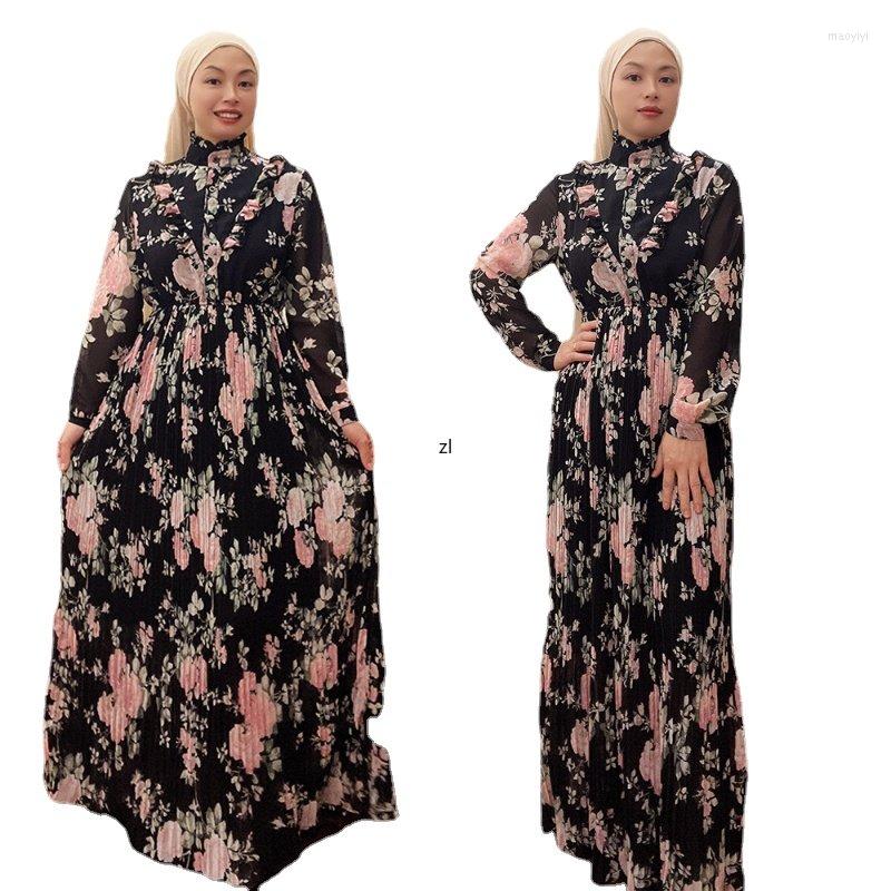 

Ethnic Clothing Sweet Abayas For Women Long Dress Ramadan Chiffon Abaya Dubai Turkey Bangladesh Muslim Party Robe Femme Musulmans Vestidos