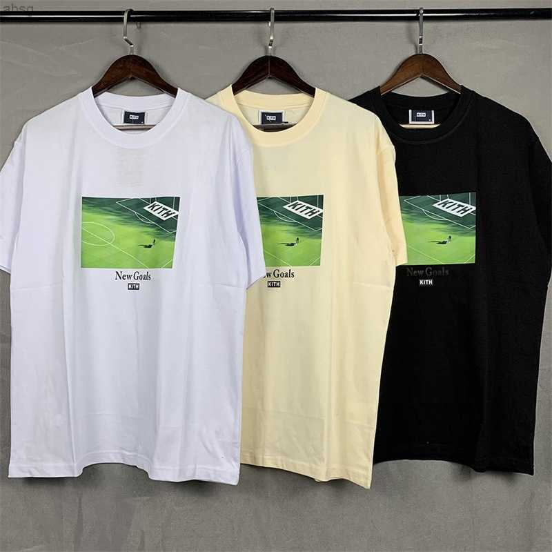 

Men' Tshirts Kith Purpose Green Football Field Inspirational Banner Print Crewneck American Street Short Sleeve Tee Umay, White