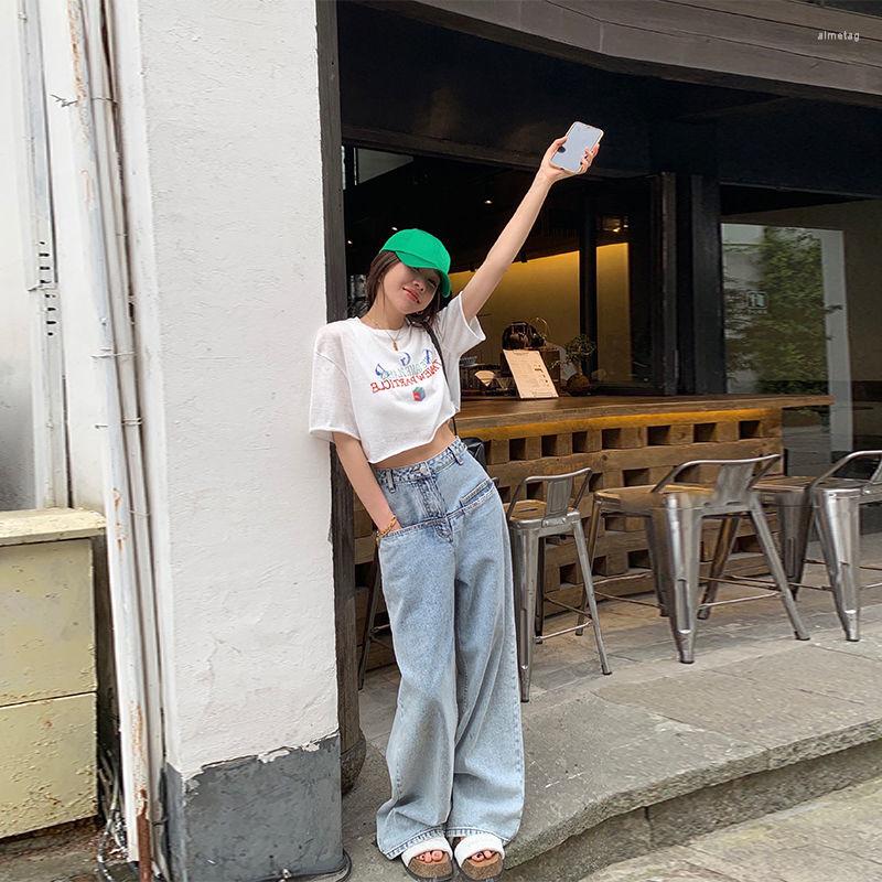 

Women's Jeans ILARES Women Pants High Waist Vintage Clothes Woman Korean Fashion Streetwear 2023 Trend Oversize Baggy, Blue