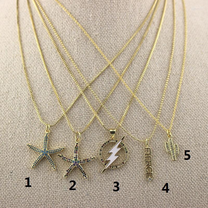 

Chains 10pcs Cz Clasp Charm Necklace Multicolor Cubic Zirconia Micro Pave Fashion Wholesale