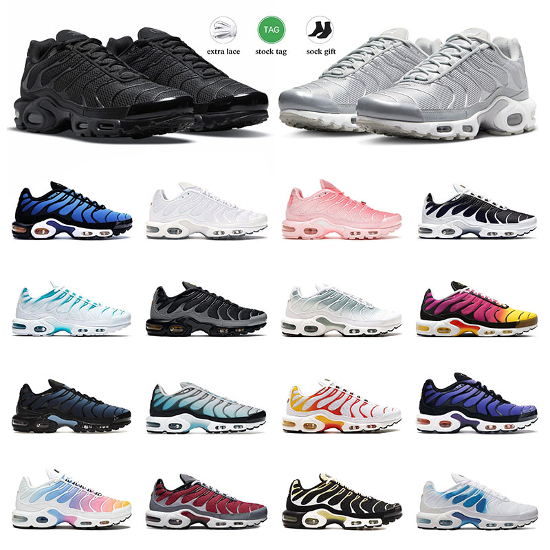 

2023 for men women shoes tns plus tn running shoe mens sneakers Unity Triple Black White Hyper Blue Atlanta Pink Gradient Worldwide sports trainers size 36-46, 21