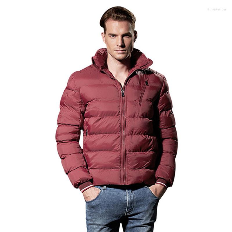 

Men's Down 2023 Autumn Coat Cross-Border Arrival Windbreaker Cotton-Padded Clothes Solid Color Stand Collar Warm Outwear Fashion, Black