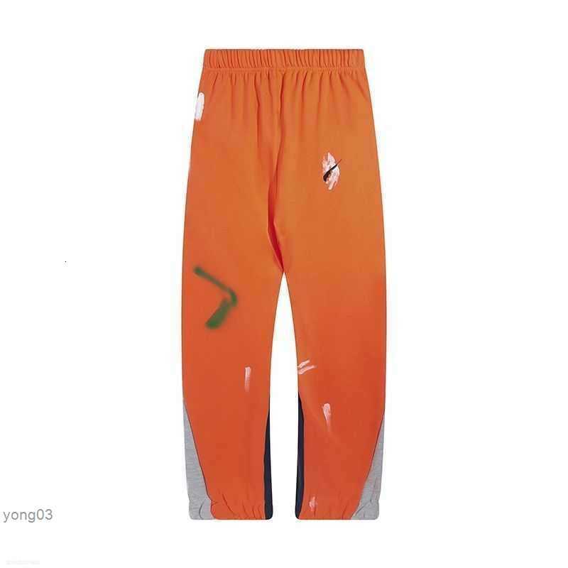 

Men' Pants Jeans Galleries Dept Designer Sweatpants Sports Hand Painted Ink Splashing Stitched and Women' High Street, Orange terry