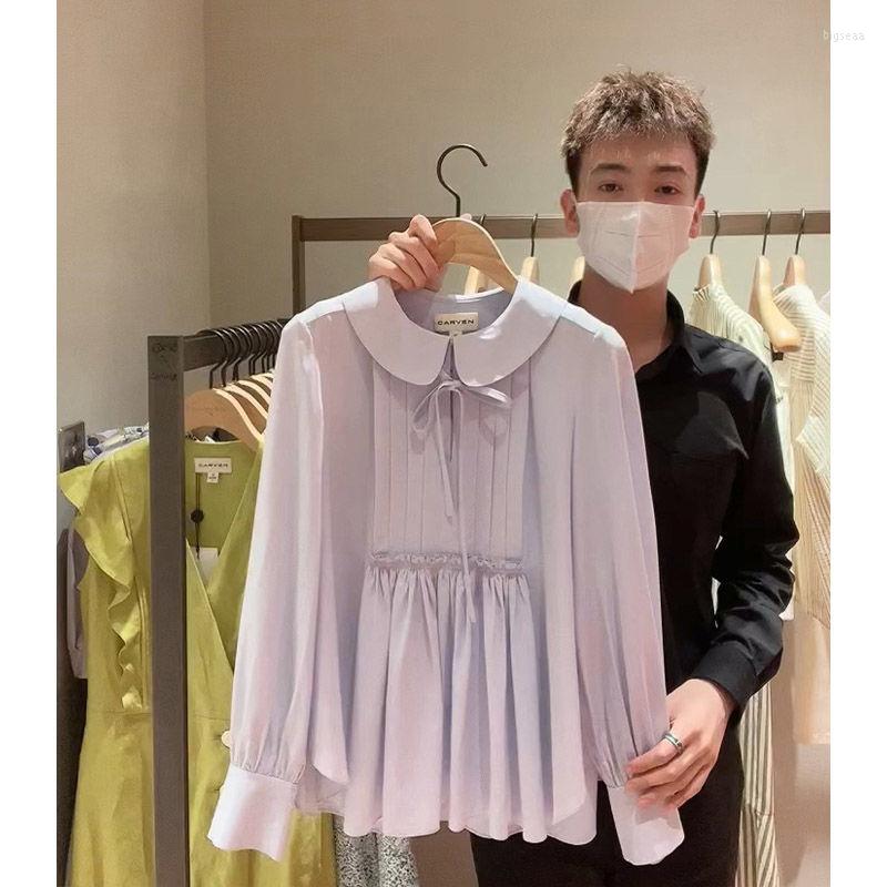 

Women' Blouses Fashion O-Neck Blouse Women Clothing Summer Autumn Loose Chiffon Shirts Blusas Mujer De Moda 2023 Casual Elegant Shirt E89, Purple