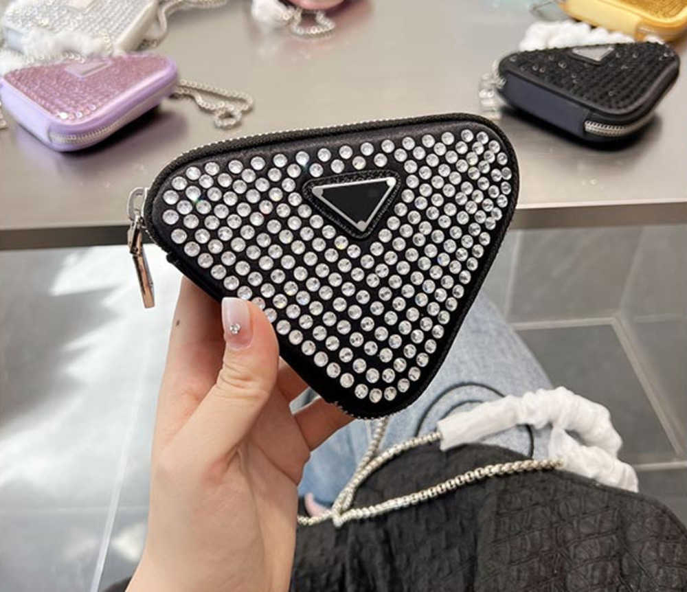 

Evening Bags 2022 Classic Fashion luxury tote bag designer Coin purses Crossbody seven colors decorated with brick and stone wallet, Black