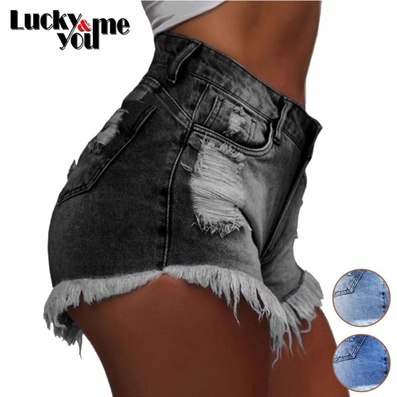 

Women's Shorts 2023 Arrive Womens Summer Sexy Casual Skinny Hole Tassel Grey Denim Girls Streetwear Blue Gray Mid Waist, 6005 dark blue
