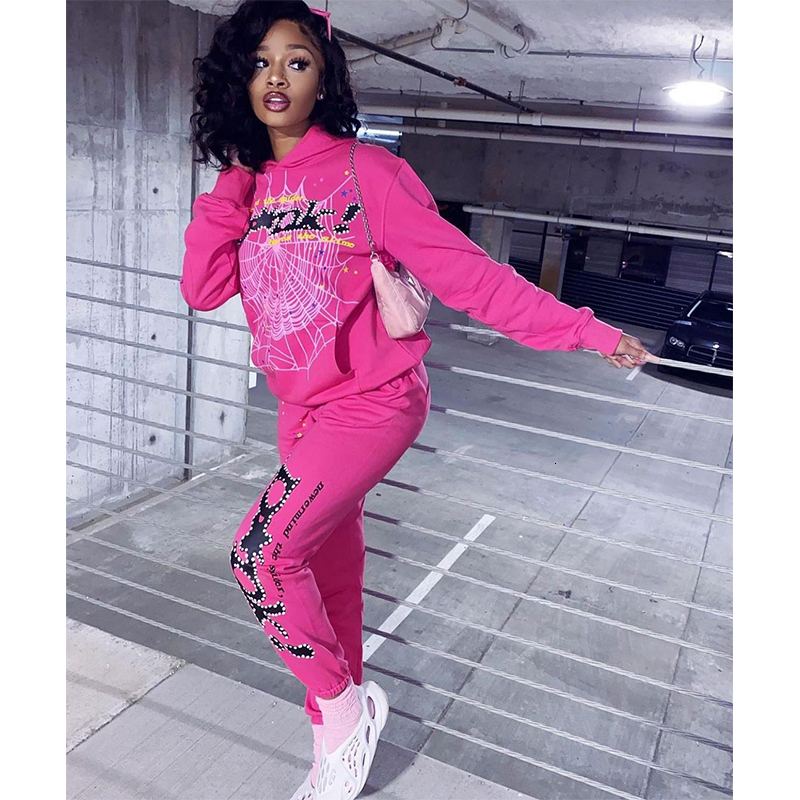 

Womens Hoodies Sweatshirts Autumn Winter Women Baggy High Street Spider Pattern Oversized Loose Solipink Plush Sweater Y2K Hip Hop Streetwear 230316, Black