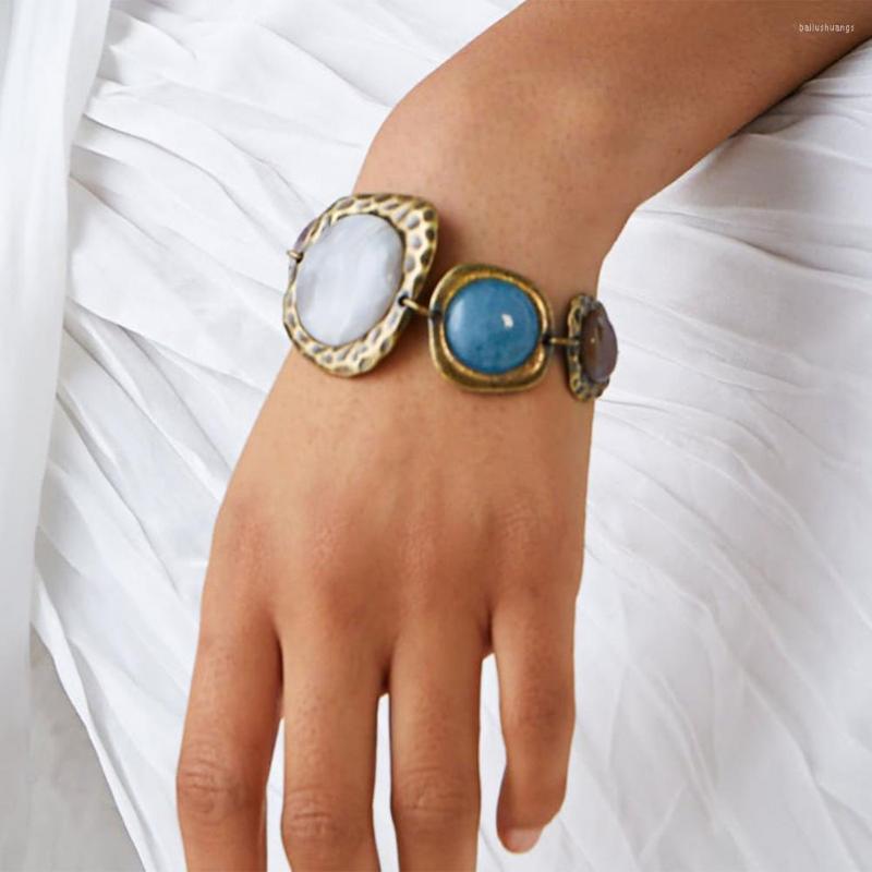 

Bangle Vintage Bracelet Compact Charm Simple Natural Stone Jewelry Accessory