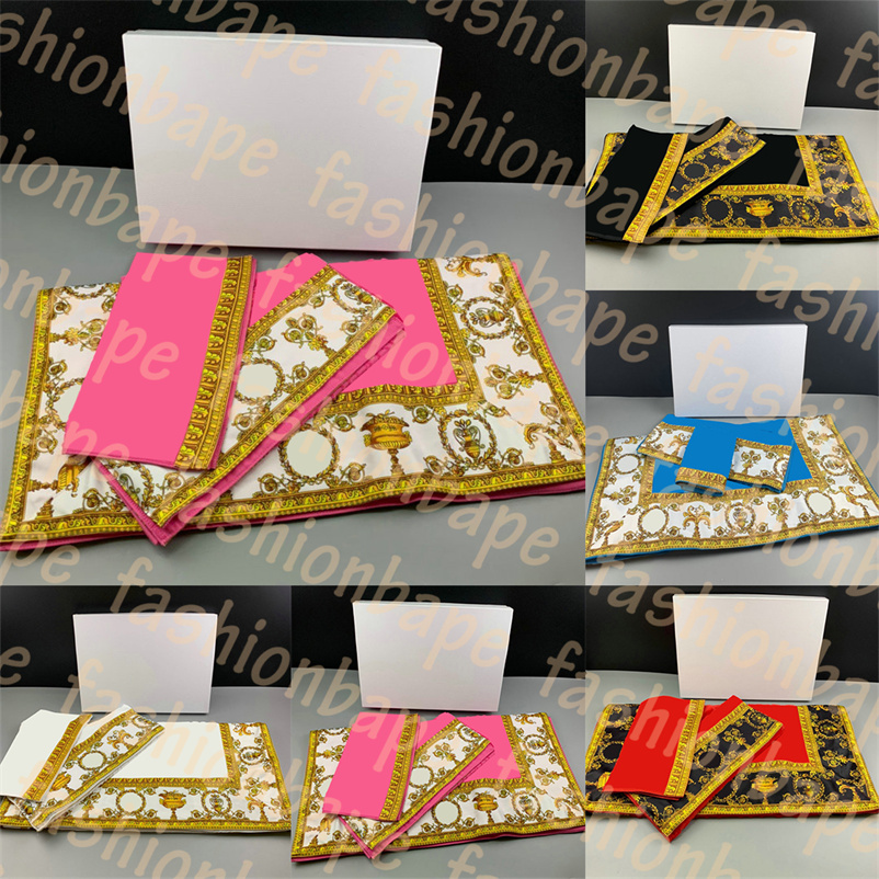

Designer Towel 3pcs Set Classic Letter Print Rectangle Bath Towel Quick Dry Cotton Square Face Towels, Pic as shown