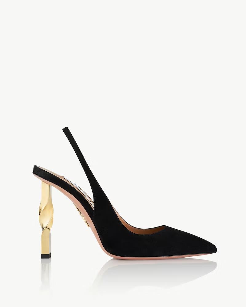 

Aquazzura Shoes Perfect Twist 105mm Slingback Aquazzura Pumps Black High Heels Party Shoes