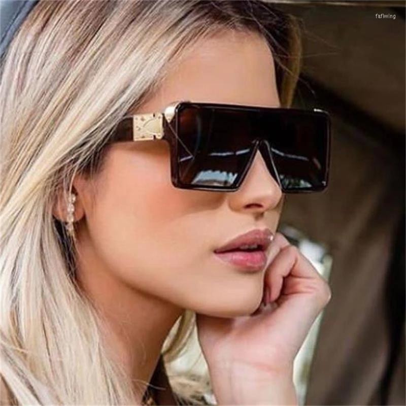 

Sunglasses HKNA Square Women 2023 Vintage Oversized Shades For Lentes De Sol Mujer