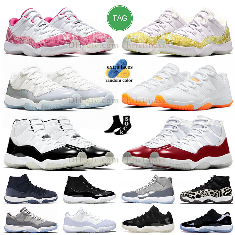

Top quality jumpman 11 yellow snakeskin basketball shoes newest 2023 sneakers designer mens womens low pure violet infrared 23 cement grey high cool grey 11s cherry, A15 36-40 rose gold