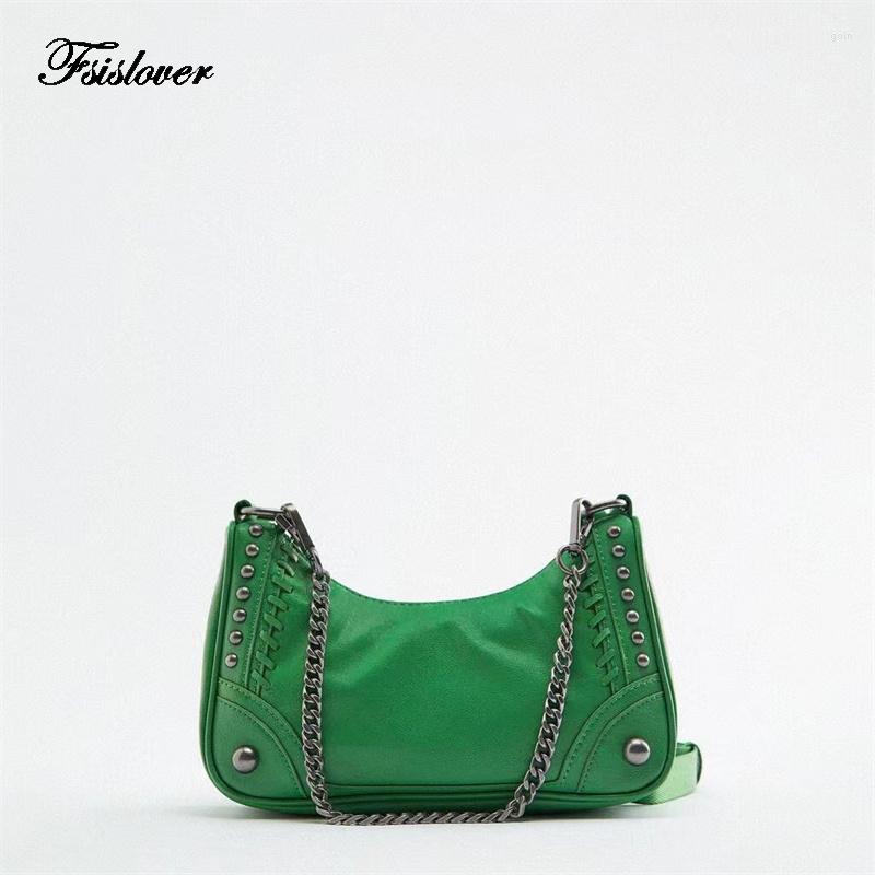 

Shoulder Bags Soft Pu Leather Chain Bag Brand Design Punk Rock Style Women Purses Handbag Crossbody For Quality, Black