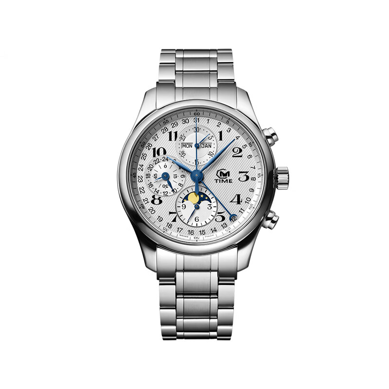 

AA Watch Men's Classic Automatic Multifunction Watch Sun Moon Star Show Suitable for Work Party Waterproof Design, Colour 10