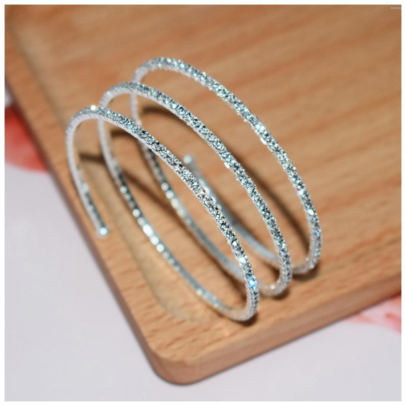 

Bangle Women Silver Gold Color-preserving Rhinestones Opening Hand Ring For Valentine's Day Christmas Gift NOV99