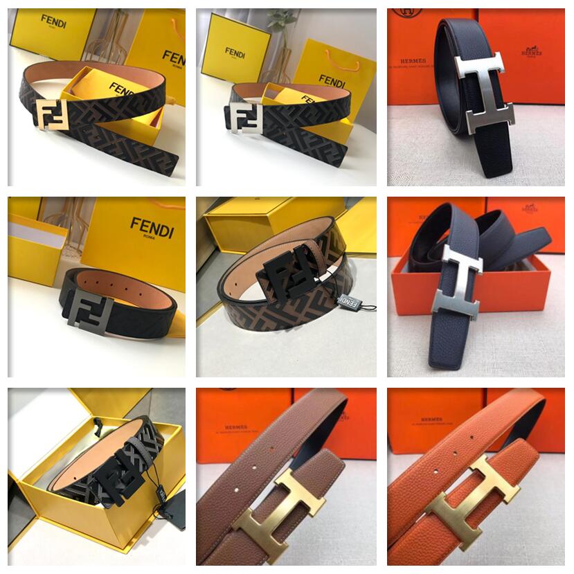 Designer Men's Belt Classic Genuine Leather Belts Stainless Steel H Buckle With Gift Box