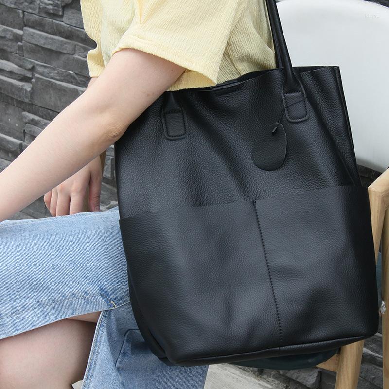 

Evening Bags Large Cowhide Women Shoulder Lady Multi Pockets Slouchy Handbag Purses Casual Soft Skin Daily Work Shopper Tote, Green