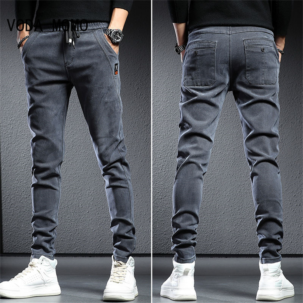

Men' Jeans Spring Summer Black Gray Cargo Jeans Men Streetwear Denim Jogger Pants Men Baggy Harem Jean Trousers cargo pants men jeans 230316, K449 black