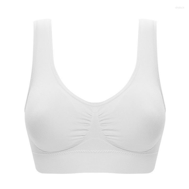 

Camisoles & Tanks Double-Layer Seamless Large Size Sports Bra Wireless Yoga Adjustable Underwear For Women, Army green