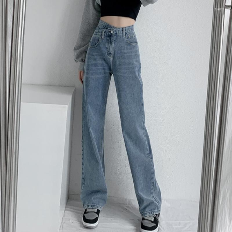 

Women's Jeans Women Wide Leg Pants Mom Femme Black Blue High Waist Trousers 2023 Clothing Pantalones Spodnie Damskie