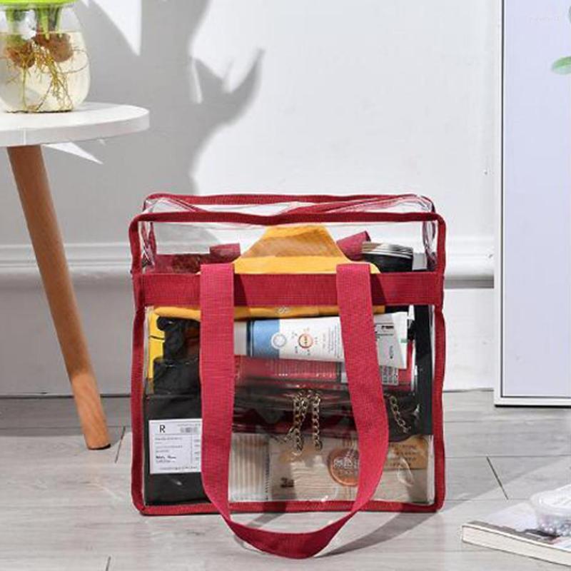 

Shopping Bags Clear Totes Bag PVC Transparent Purse Handbag Zipper Security Stadium, Black