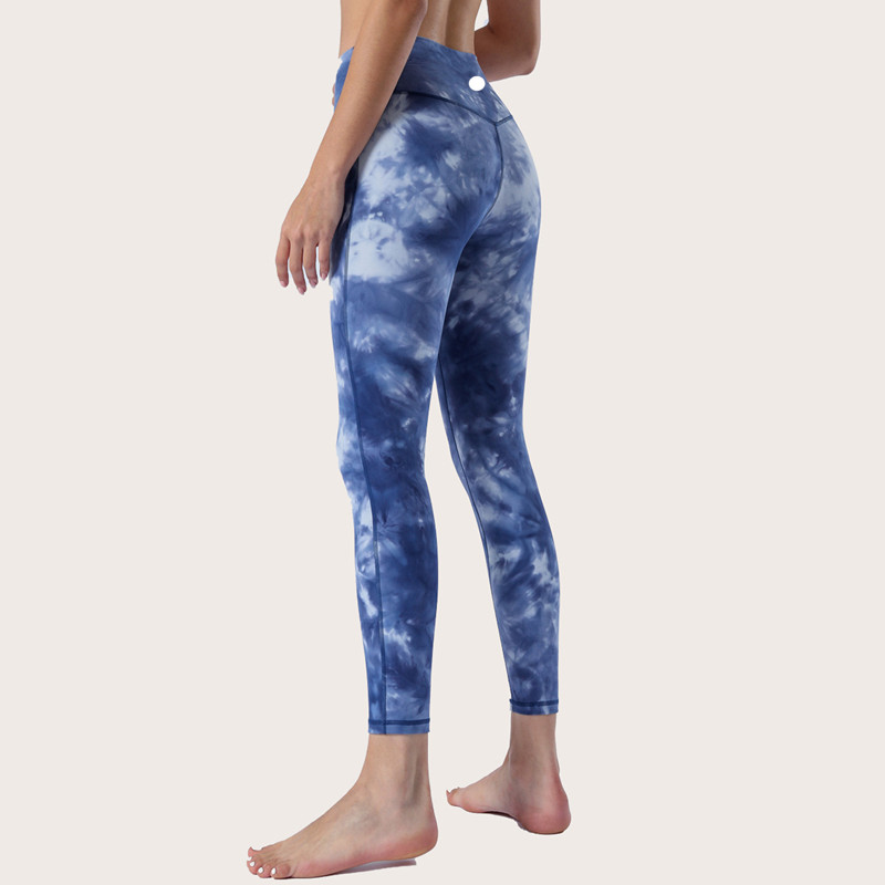 

LL Tie-dye Yoga Leggings Push Fitness Skin-friendly High Waist Seamless Align Legging Hip Lift Tie-dyed Casual Capris Ninth Pants Jogging Pants, #2