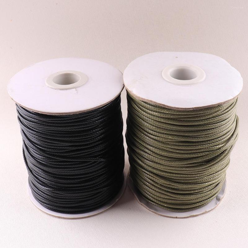 

Clothing Yarn 2mm Waxed Cotton Cord Black/dark Green Macrame For Bracelet Braided String DIY Necklace Beading Jewelry Accessories Tool, Black 20m