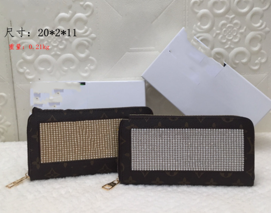 

Designer women Leather long wallets Top quality card holder fashion Luxurys clutch bag Zippy coin purse 2 colors
