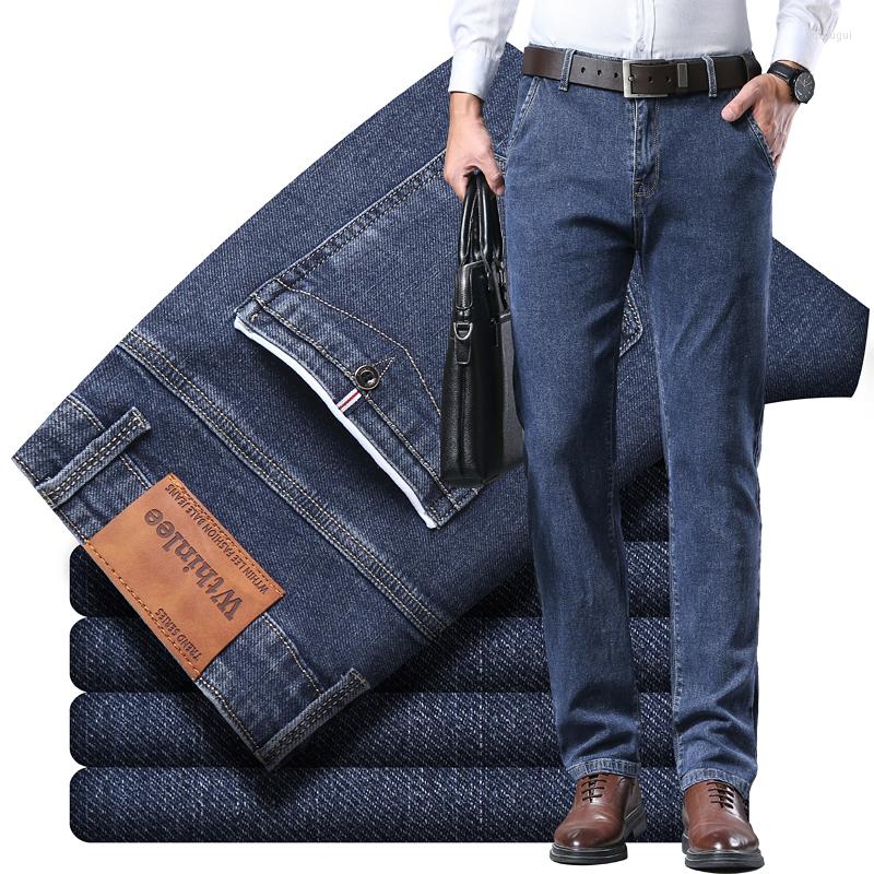 

Men's Jeans 2023 Spring And Autumn Men Top Brand Men's Business Casual Elastic Comfort Straight Denim Pants Male Trousers, 809-smoky grey