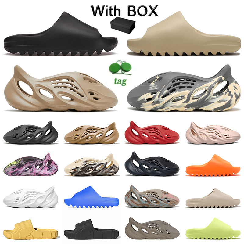 

Top Slides Slippers foam runner Designer slipper men women Sandals Triple Black White Resin pure mens womens slides foamrunners, E11 orange 36-46