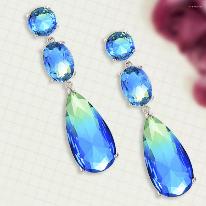 

Dangle Earrings GODKI Jimbora Luxury Long Waterdrop Clear Crystal Drop Earring For Women Bridal Wedding Party Jewelry