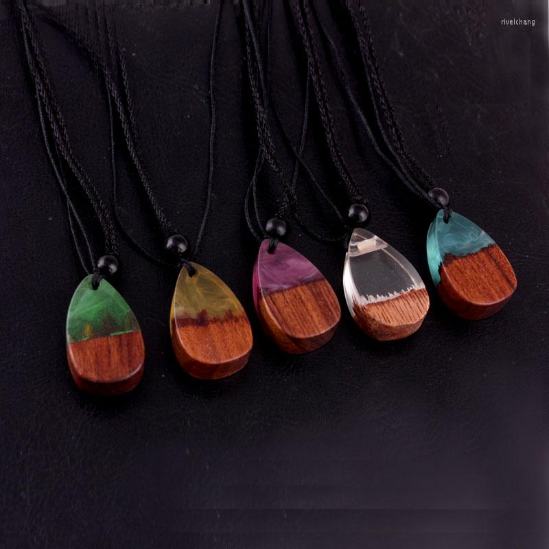 

Pendant Necklaces Solid Wood Necklace / Sweater Ethnic Travel Jewelry Solidified Time Resin Handbag -5