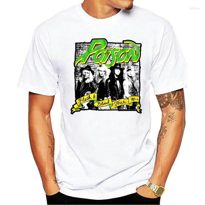 

Men's T Shirts 2023 Fashion Poison Flesh & Blood Concert Tour 90'S Cover Vintage Rock Trends O-neck Cotton, Skybluemenc65635