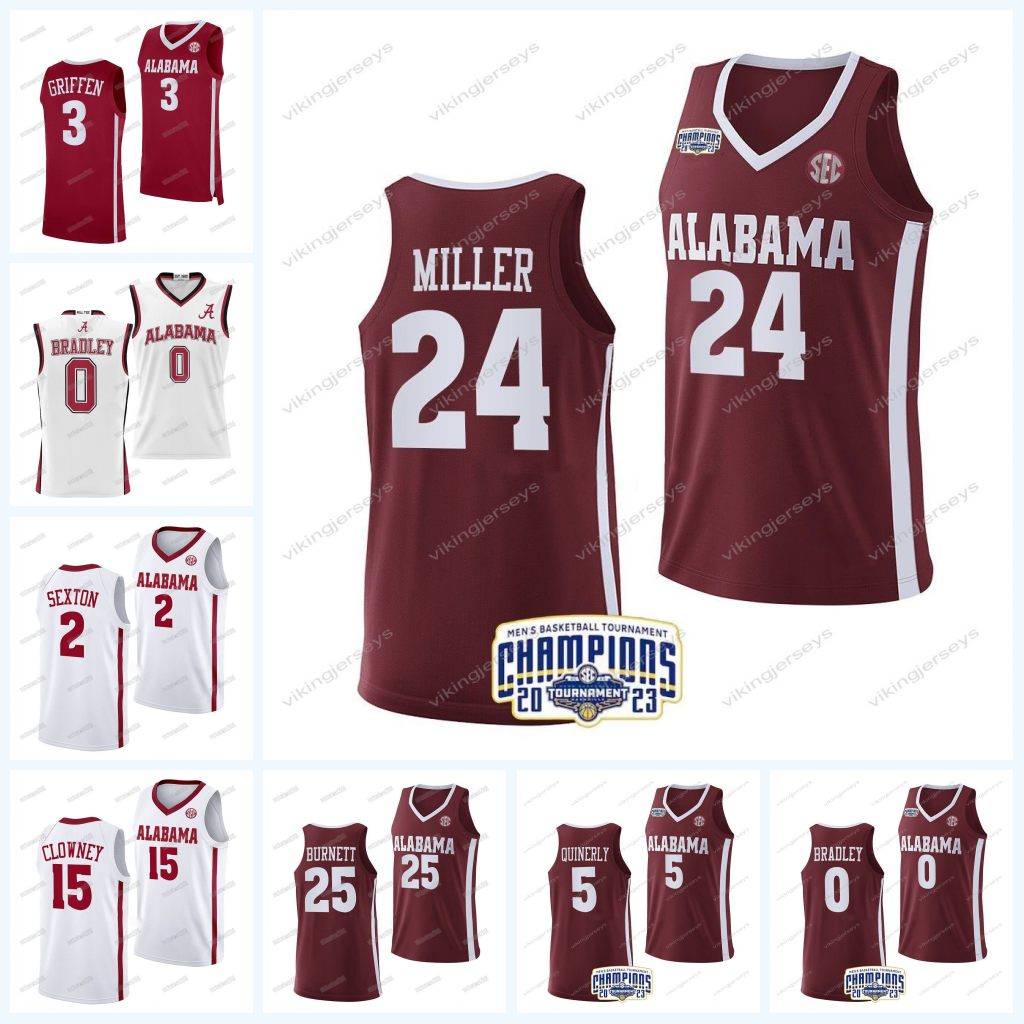 

NCAA Alabama College Basketball Jersey Dominick Welch Kai Spears Mark Sears Max Scharnowski Jahvon Quinerly Jaden Quinerly Nick Pringle Brandon Miller Griffen, Red
