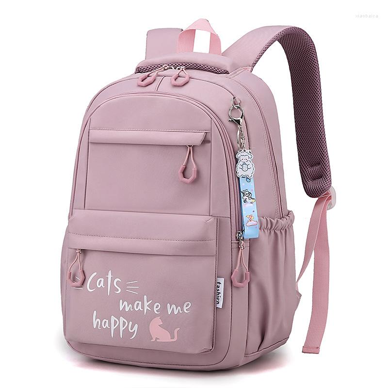 

School Bags Kawaii Backpack For Girls Portability Waterproof Teens College Student Large Travel Shoulder Bag Mochilas Escolares, Black